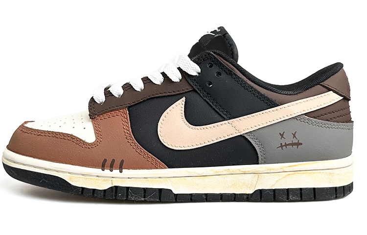Nike Dunk Slip Resistant, Abrasion Resistant, Lightweight Low Top Skateboard Shoes Men's Black Brown