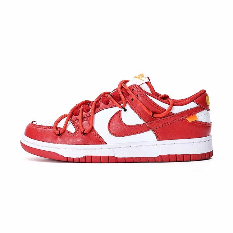 Nike Dunk Low Red X-Men Anti-Slip And Wear-Resistant Lightweight Low-Top Skateboard Shoes Men's White Red