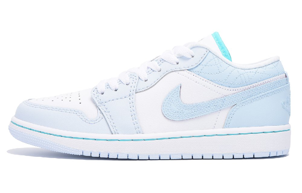 Jordan Air Jordan 1 Chestnut Slip-Resistant Coverage Low-Top Vintage Basketball Shoes Women's White Blue
