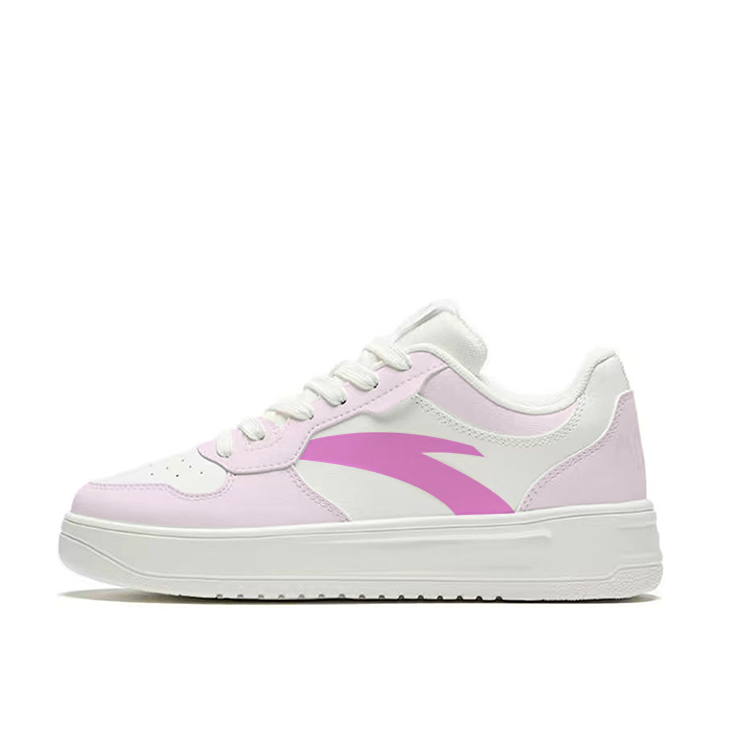 Anta Life Collection Anti-Slip Wear-Resistant Low-Top Skateboard Shoes Men's White Pink Purple