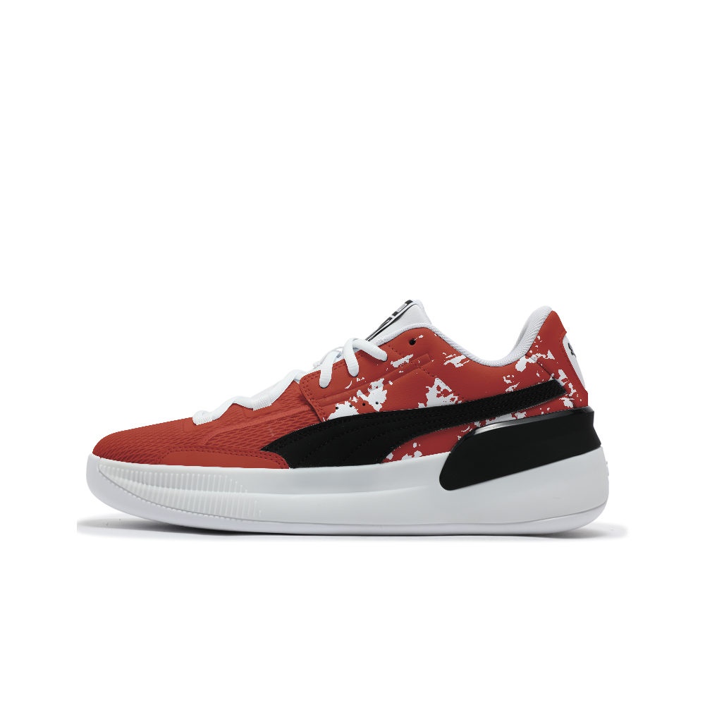 PUMA Clyde Hardwood Team Abrasion Resistant Low Top Basketball Shoes Unisex Red