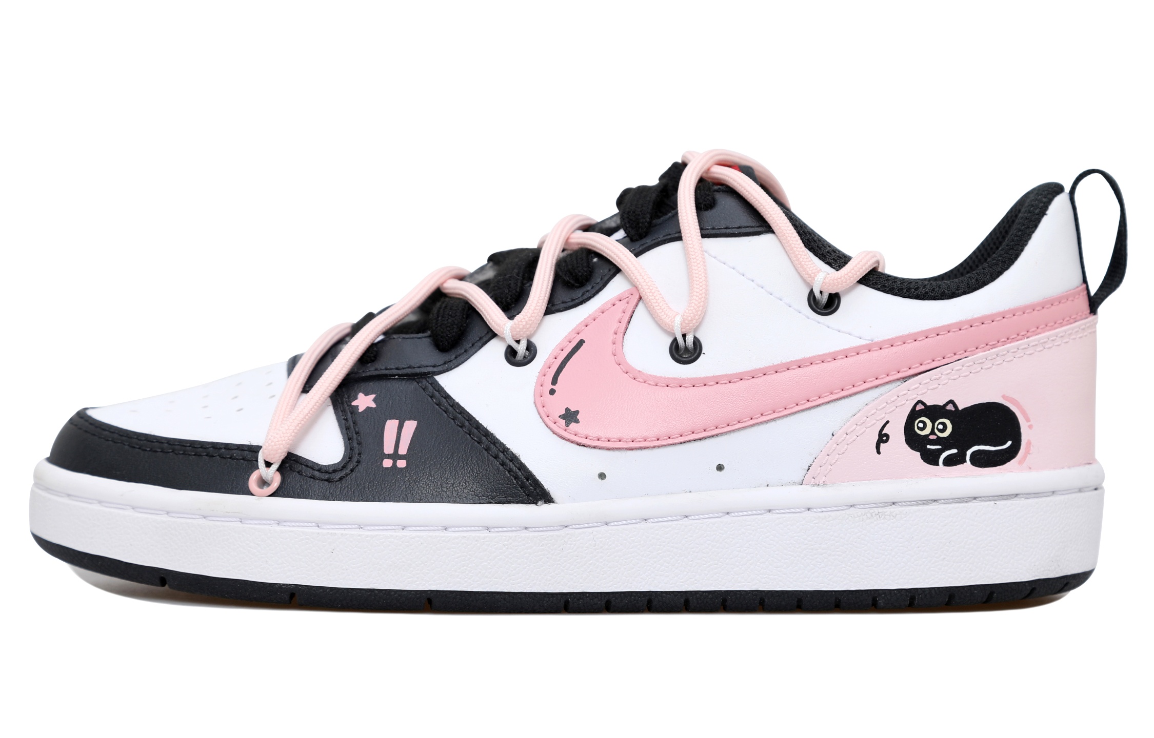 Nike Court Borough Black Pink Cat Abrasion Resistant Low Top Skateboard Shoes Women's Pink White Black купить в интернет-магазине Yoocart с быстрой доставкой по России.