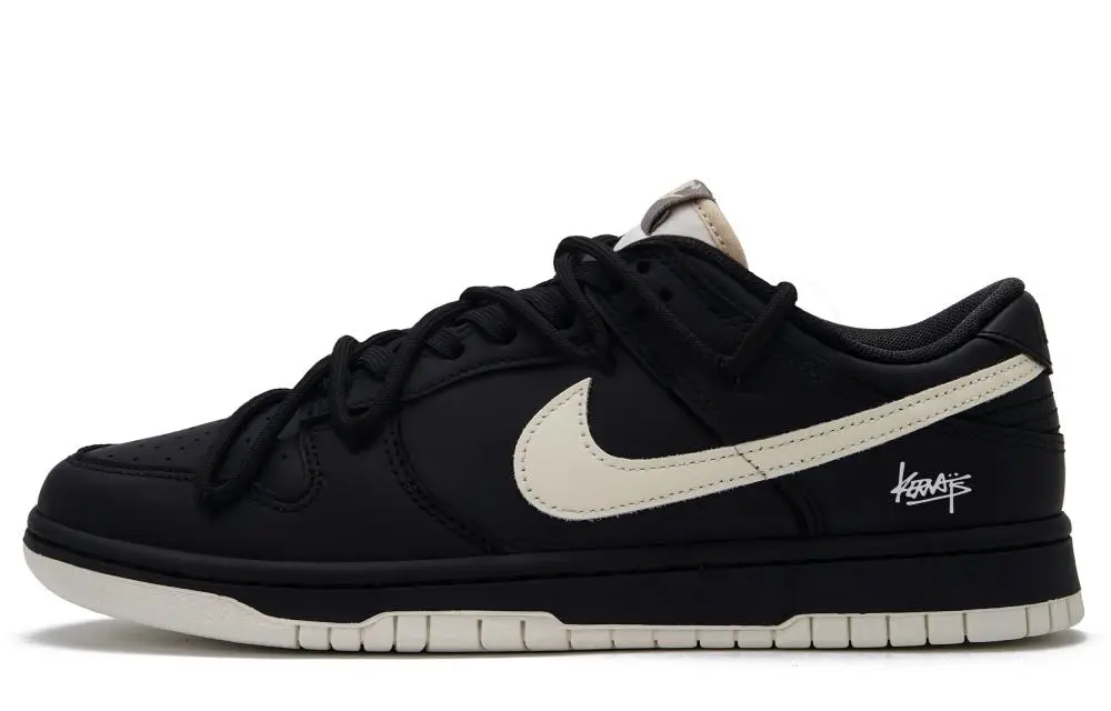 Nike Dunk Black Forest 3.0 Low top Skateboard Shoes Unisex Black Beige White