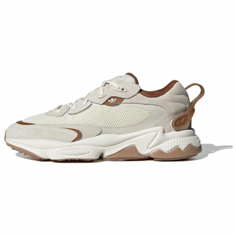Adidas Originals Ozweego Anti-Slip Wear-Resistant Low-Top Chunky Sneakers Unisex Beige White Brown