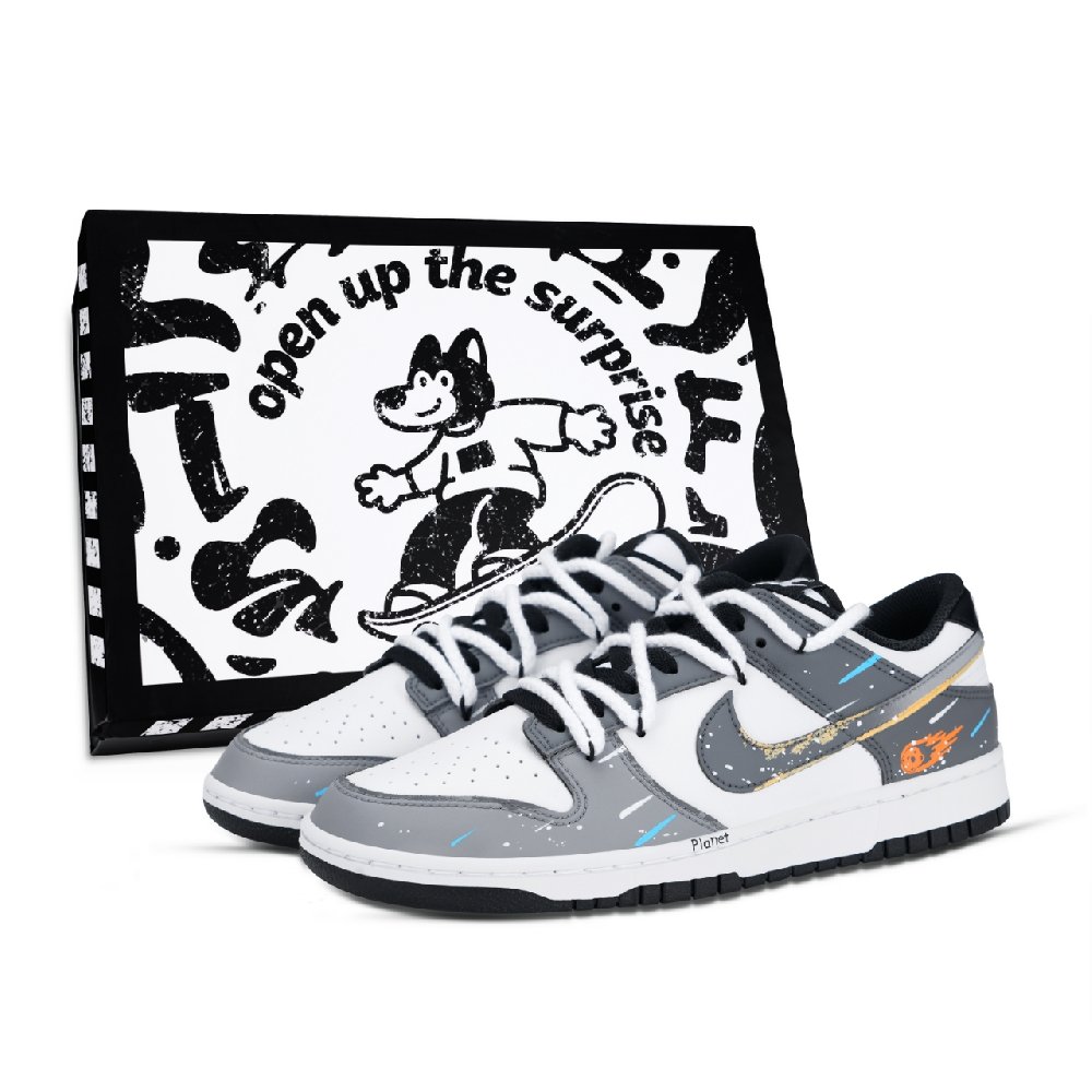 Nike Dunk Meteorite Fallen Abrasion Resistant Low Top Skateboard Shoes Unisex Silver