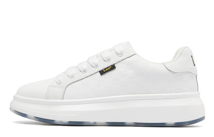 Lee White Sneakers Lightweight Breathable Height Increasing Low Top Skateboard Shoes Men's