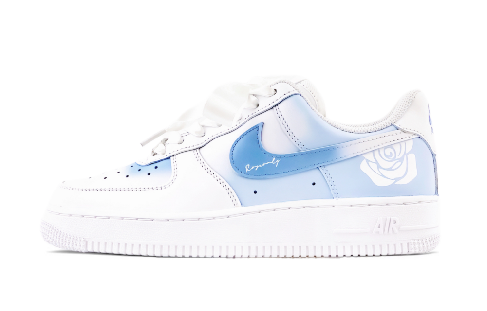 Nike Air Force 1 Anti-Slip And Wear-Resistant Lightweight Low-Top Skateboard Shoes Women's Blue White