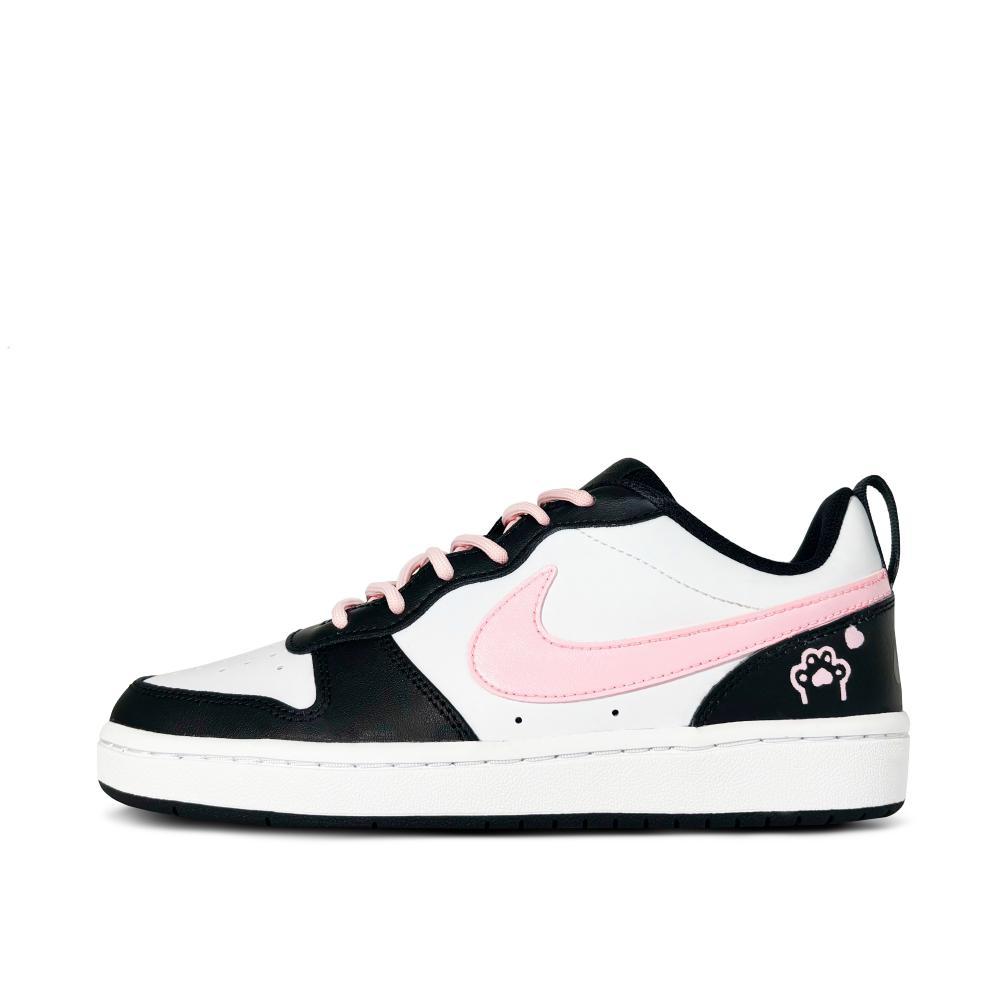 Nike Court Borough Moe Claws Anti-Slip And Wear-Resistant Lightweight Low-Top Skateboard Shoes GS Black Pink White