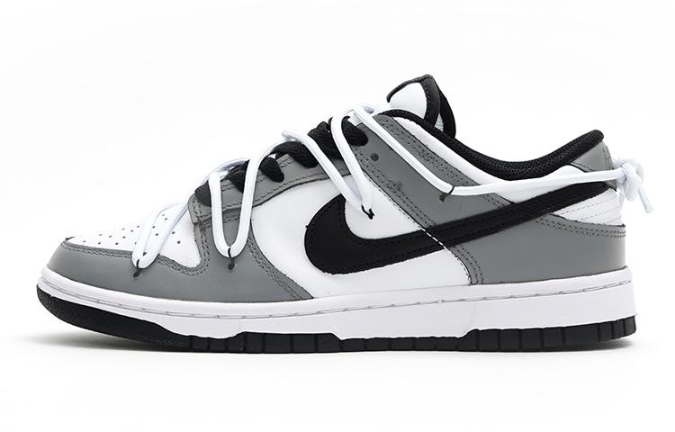 Nike Dunk Low Low-Top Skateboard Shoes Women's Black White Gray
