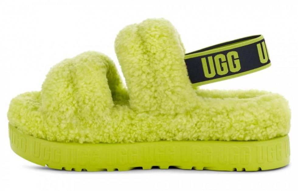 UGG Fluff Furry Slippers Women's Lime