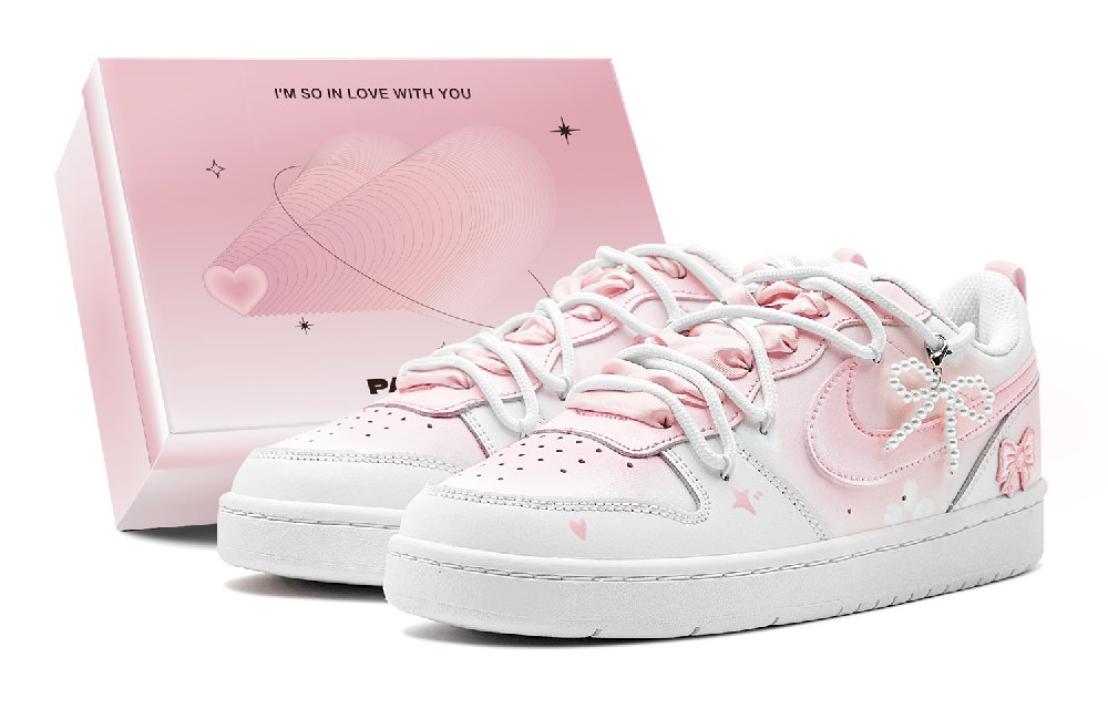 Nike Court Borough Skateboard Shoes Women's Low-Top Pink/White