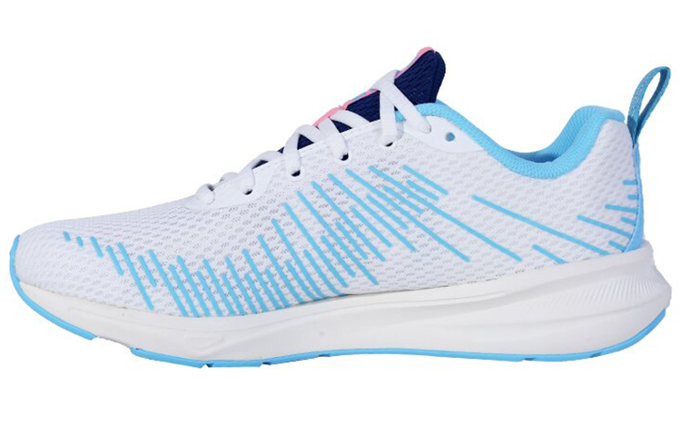 LiNing Cushioning Breathable Abrasion Resistant Slip Resistant Low top Running Shoes Women's Moon White Blue