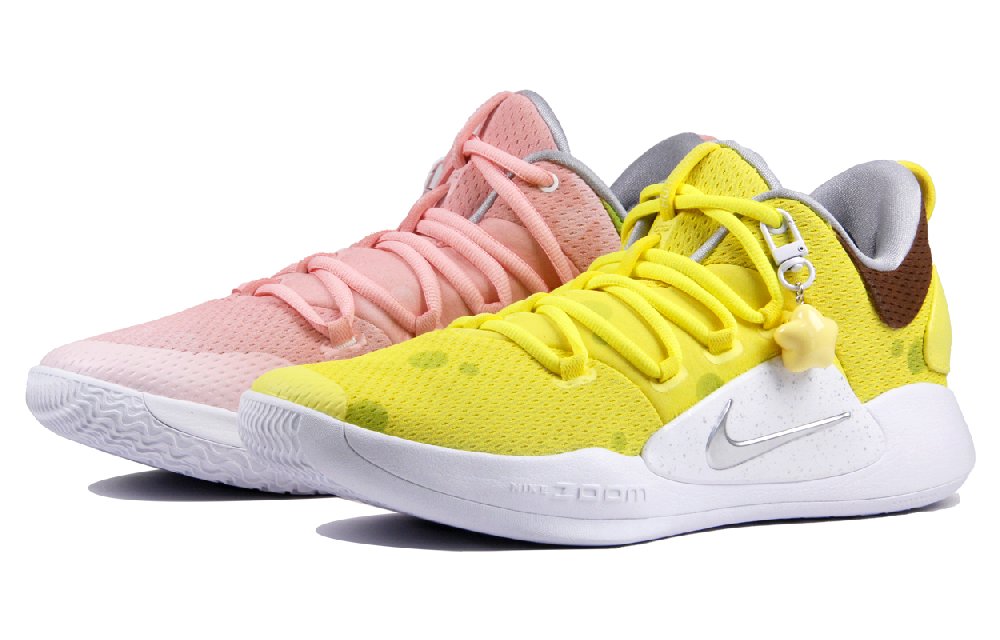Nike Hyperdunk X White Prue Platinum Anti-Slip Wear-Resistant Low-Top Basketball Shoes Men's White Yellow Pink