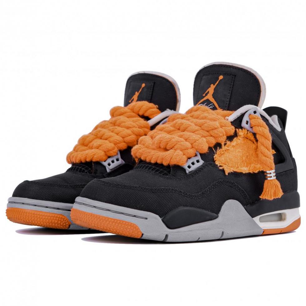 Jordan Air Jordan 4 Cushioned Slip Resistant Abrasion Resistant Mid Top Vintage Basketball Shoes Women's Black купить в интернет-магазине Yoocart с быстрой доставкой по России.