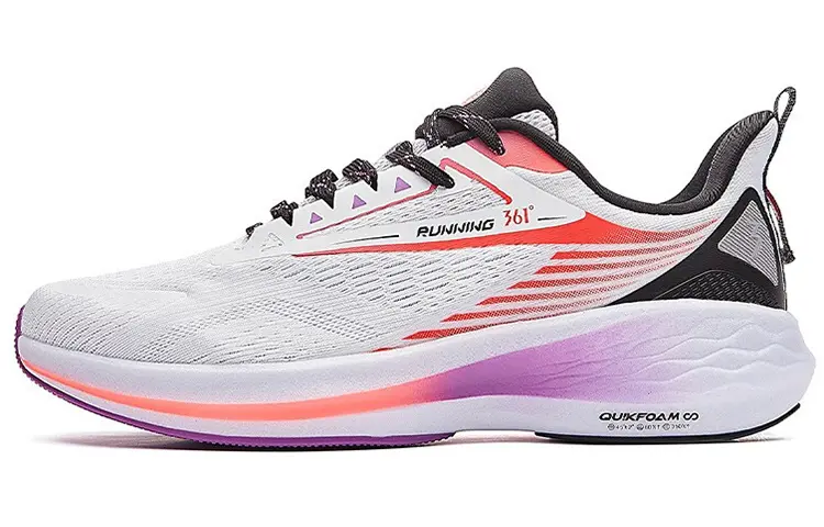 361° Flying Wing 2.0 Anti Slip Wear Resistant Low Top Running Shoes Men's White Purple