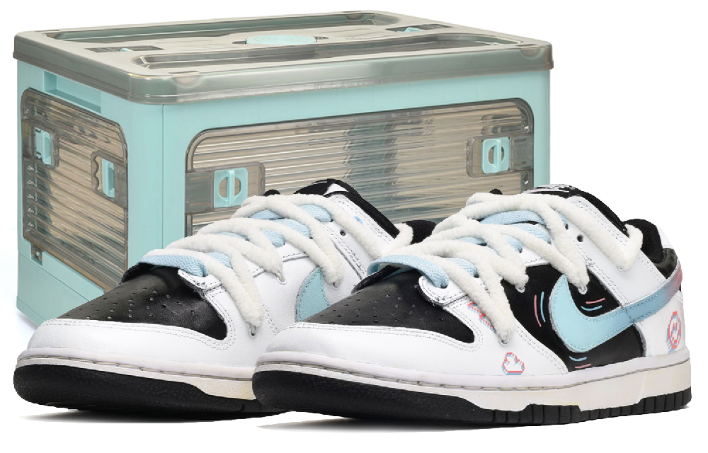 Nike Dunk Low-Top Skateboard Shoes Men's Blue White Black Year Of The Rabbit
