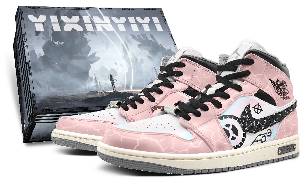 Jordan Air Jordan 1 Mid-Top Vintage Basketball Shoes Men's Pink Gray