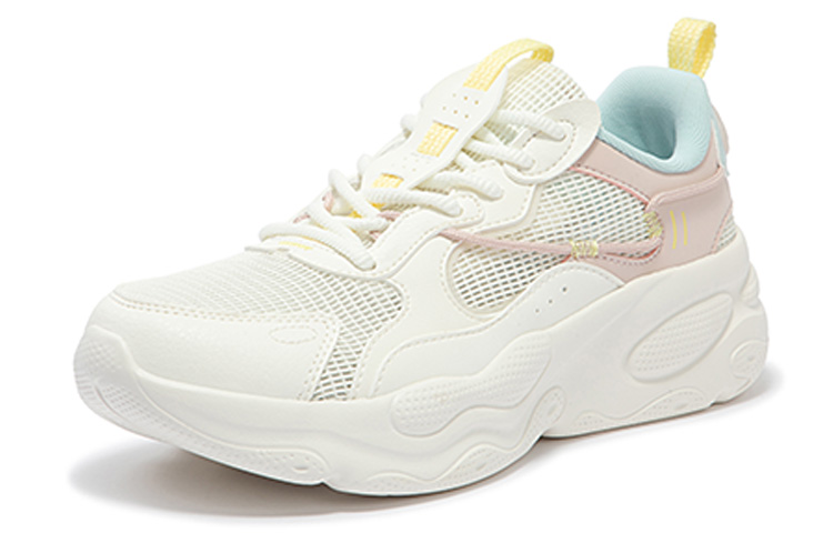 361° Slip Resistant, Abrasion Resistant, Breathable Low Top Running Shoes Women's White Pink