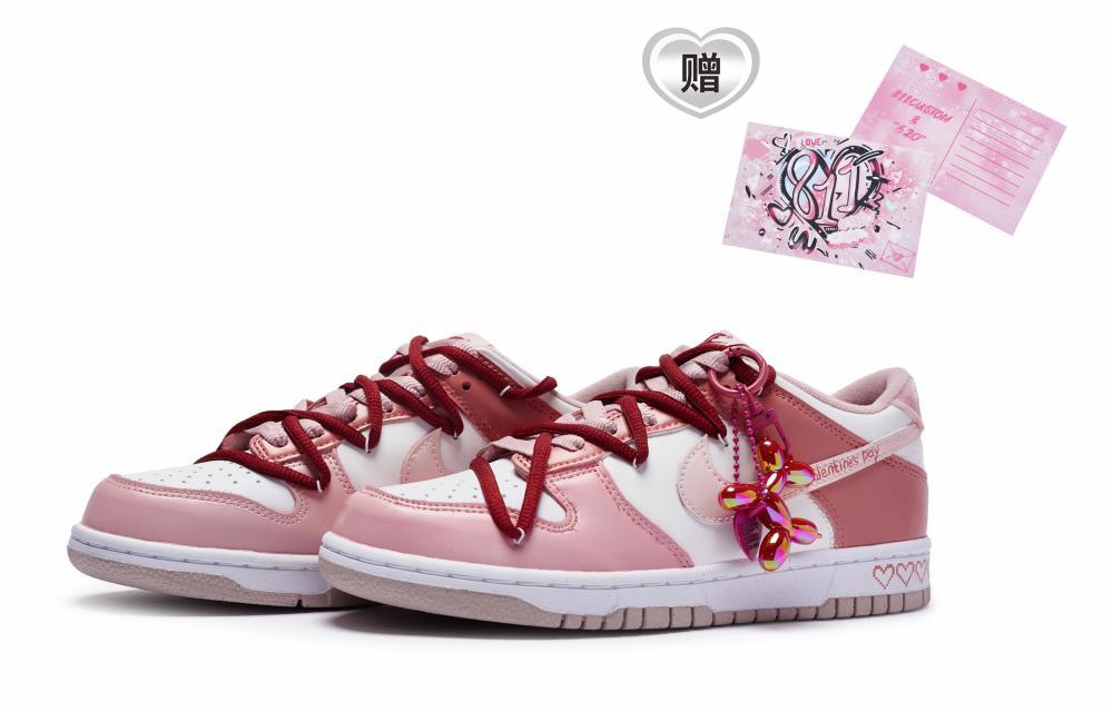Nike Dunk 811 Manufacturing, Love Symphony Low Top Skateboard Shoes Women's Pink White