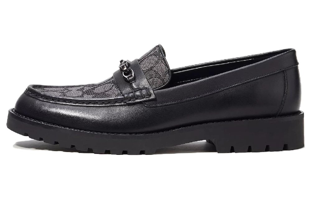 COACH Signature Jacquard Loafers Men's Black