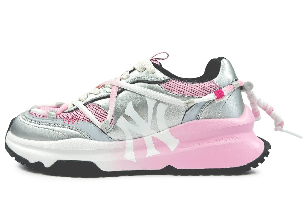 MLB Chunky Runner Vintage Casual Xi Chu Brand Wear-Resistant Low-Top Chunky Sneakers Unisex Pink Silver