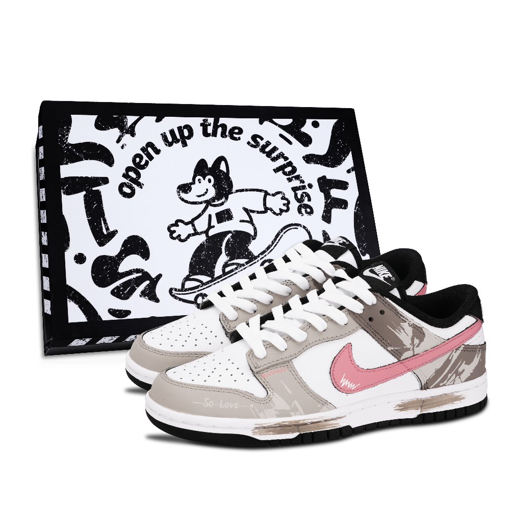 Nike Dunk Cloudy Delight Abrasion Resistant Low Top Skateboard Shoes Unisex Brown