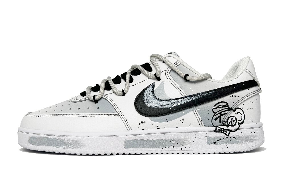 Nike Court Vision 1 Slip-Resistant Cushioning Wear-Resistant Low-Top Skateboard Shoes Men's Black Gray