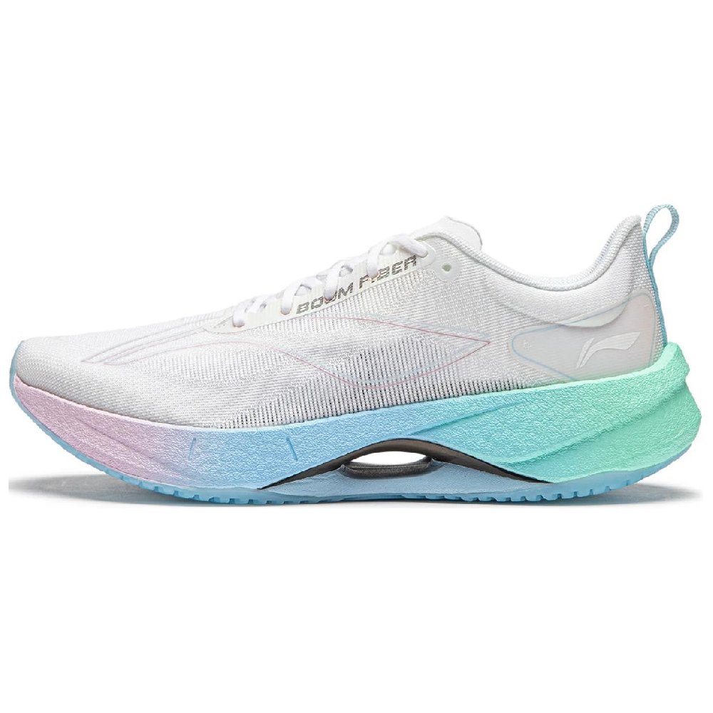 LiNing Super Light 21 Cushioned Slip Resistant Abrasion Resistant Breathable Low Top Running Shoes Women's White Blue