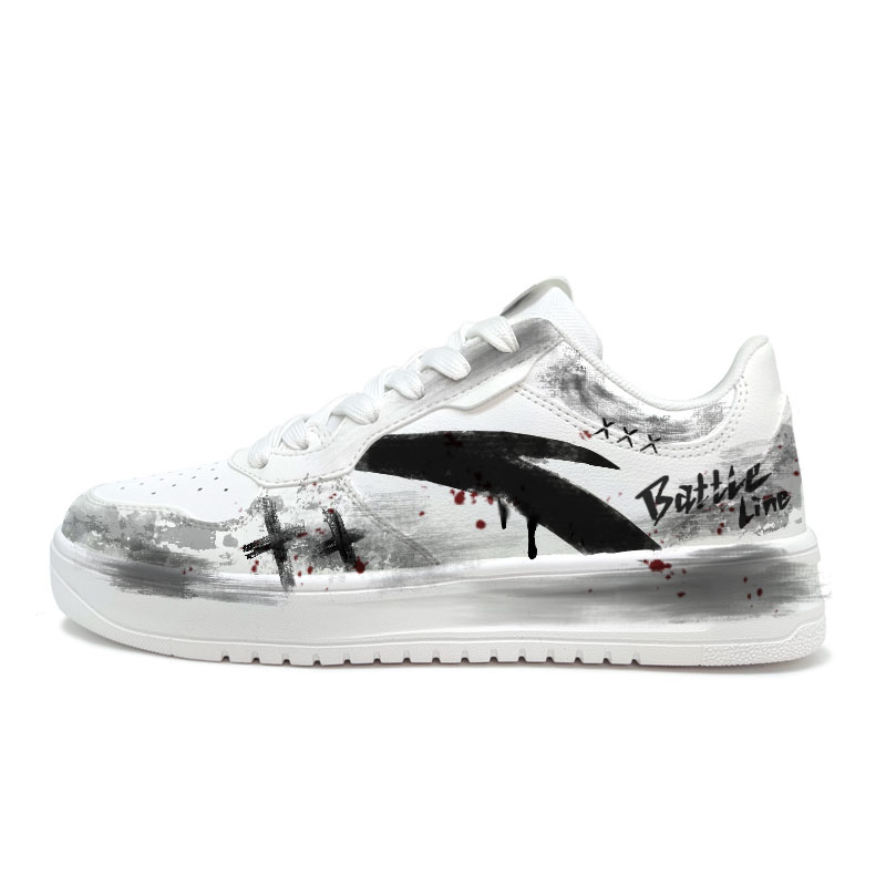 Anta Relaxed Lightweight And Breathable Low Top Skateboard Shoes Unisex White Gray