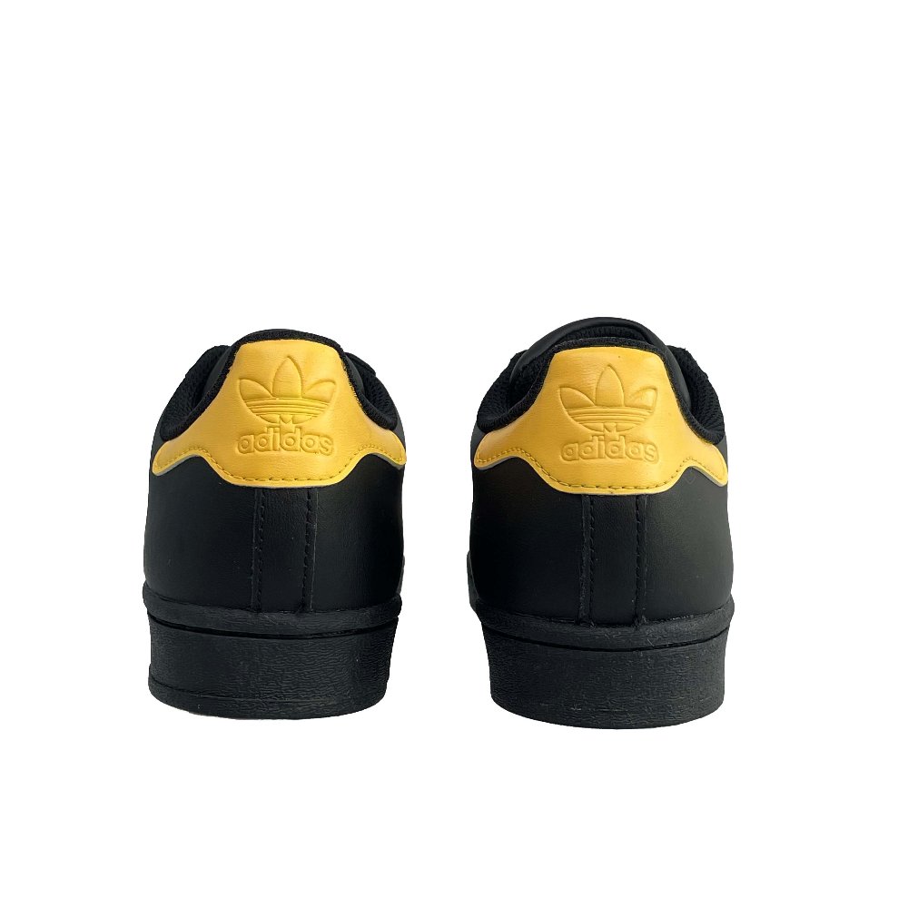 Adidas Originals SUPERSTAR Black Gold Trendy Lightweight And Breathable Low Top Skateboard Shoes Unisex Yellow Black