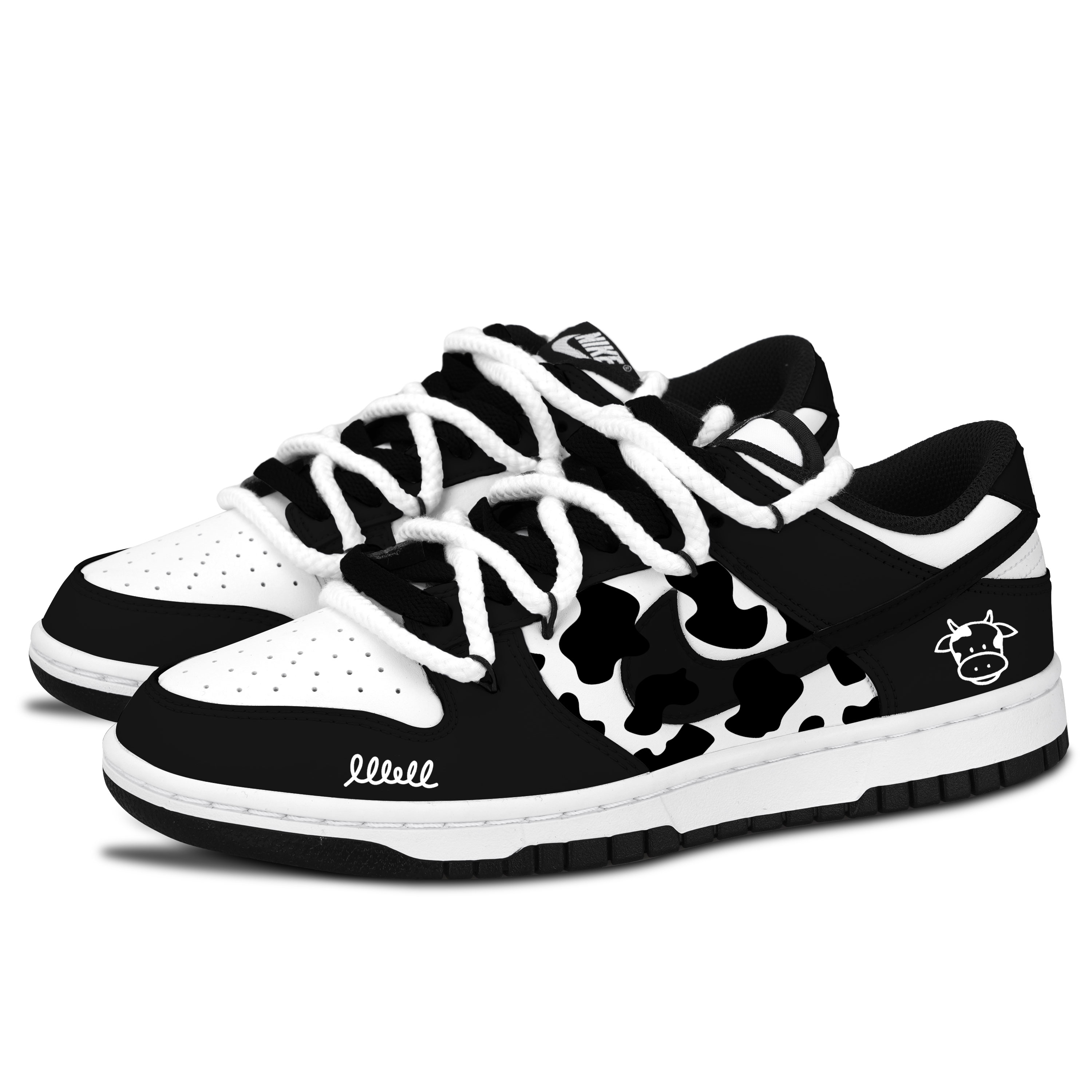 Nike Dunk Black White Cow Black Shoe Box Abrasion Resistant Low top Skateboard Shoes Unisex купить в интернет-магазине Yoocart с быстрой доставкой по России.