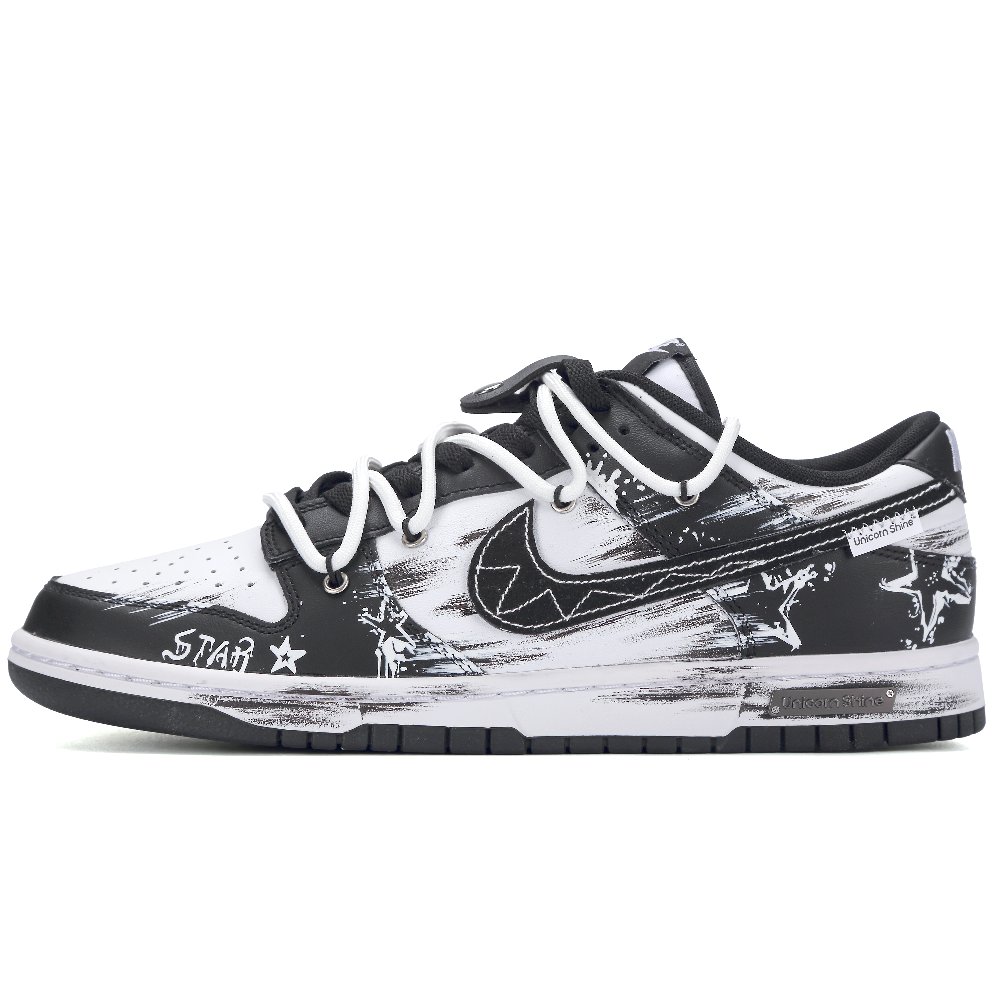 Nike Dunk Extreme Night Star Abrasion Resistant Low Top Skateboard Shoes Unisex Black White
