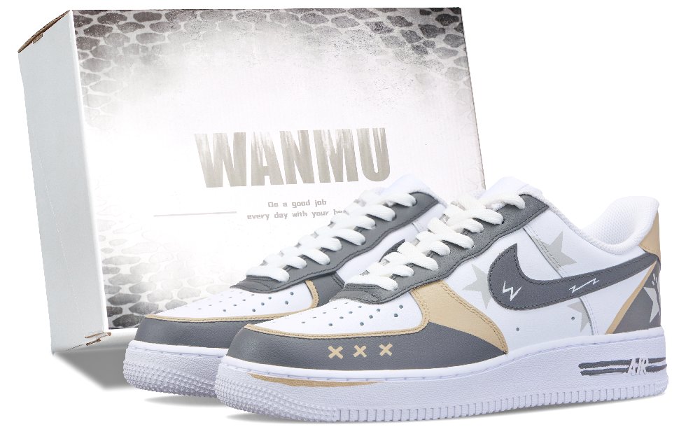 Nike Air Force 1 Campus Star Anti Slip Wear Resistant Low Top Skateboard Shoes Men's White Gray