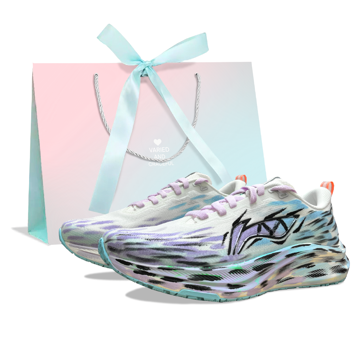 LINING Red Hare 8 Running Shoes Men's Low top Black/Purple/Blue