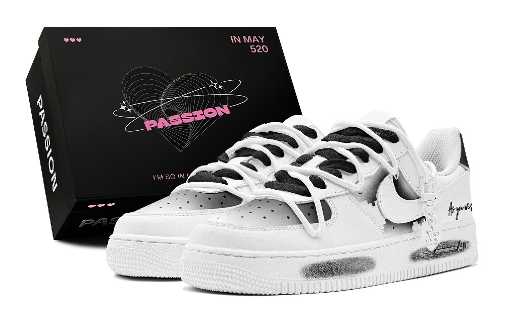 Nike Air Force 1 Low Top Skateboard Shoes Women's Black White