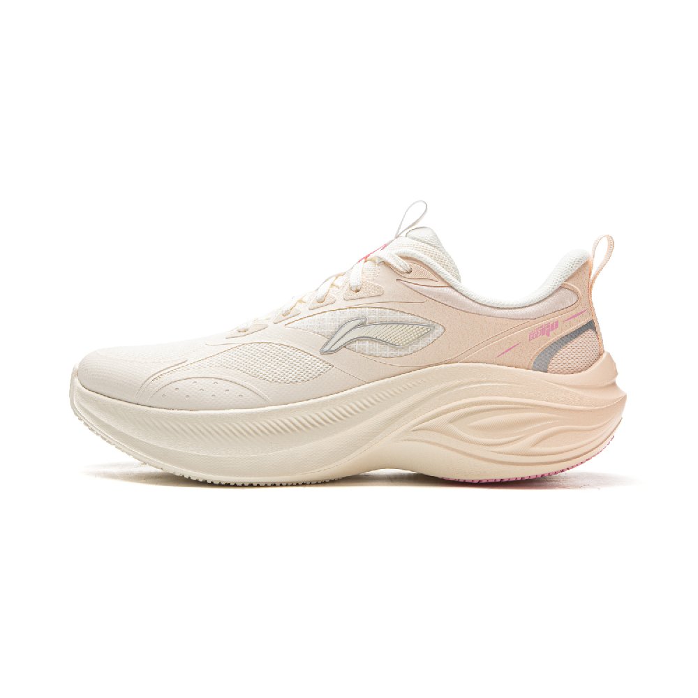 LiNing Ride Waves V2 Cushioning And Breathable Low Top Casual Running Shoes Women's Ecru Pale Orange