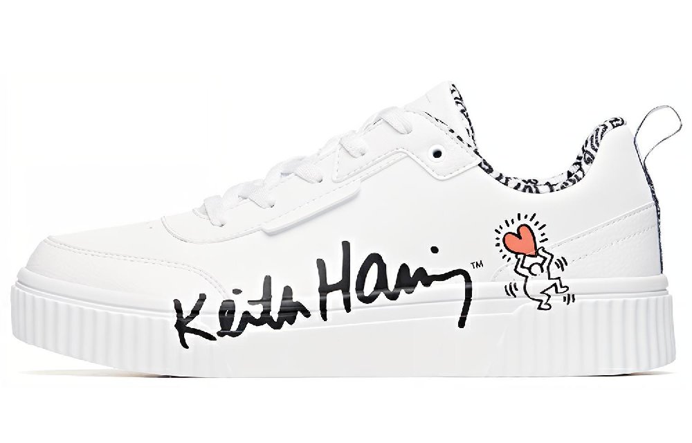 KH LIANMING x Anta Life Collection Slip Resistant Lightweight Coverage Low Top Skateboard Shoes Men's White Black