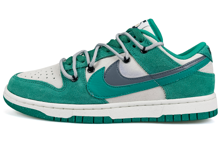 Nike Dunk Low Low-Top Skateboard Shoes Women's White Green Gray Blue
