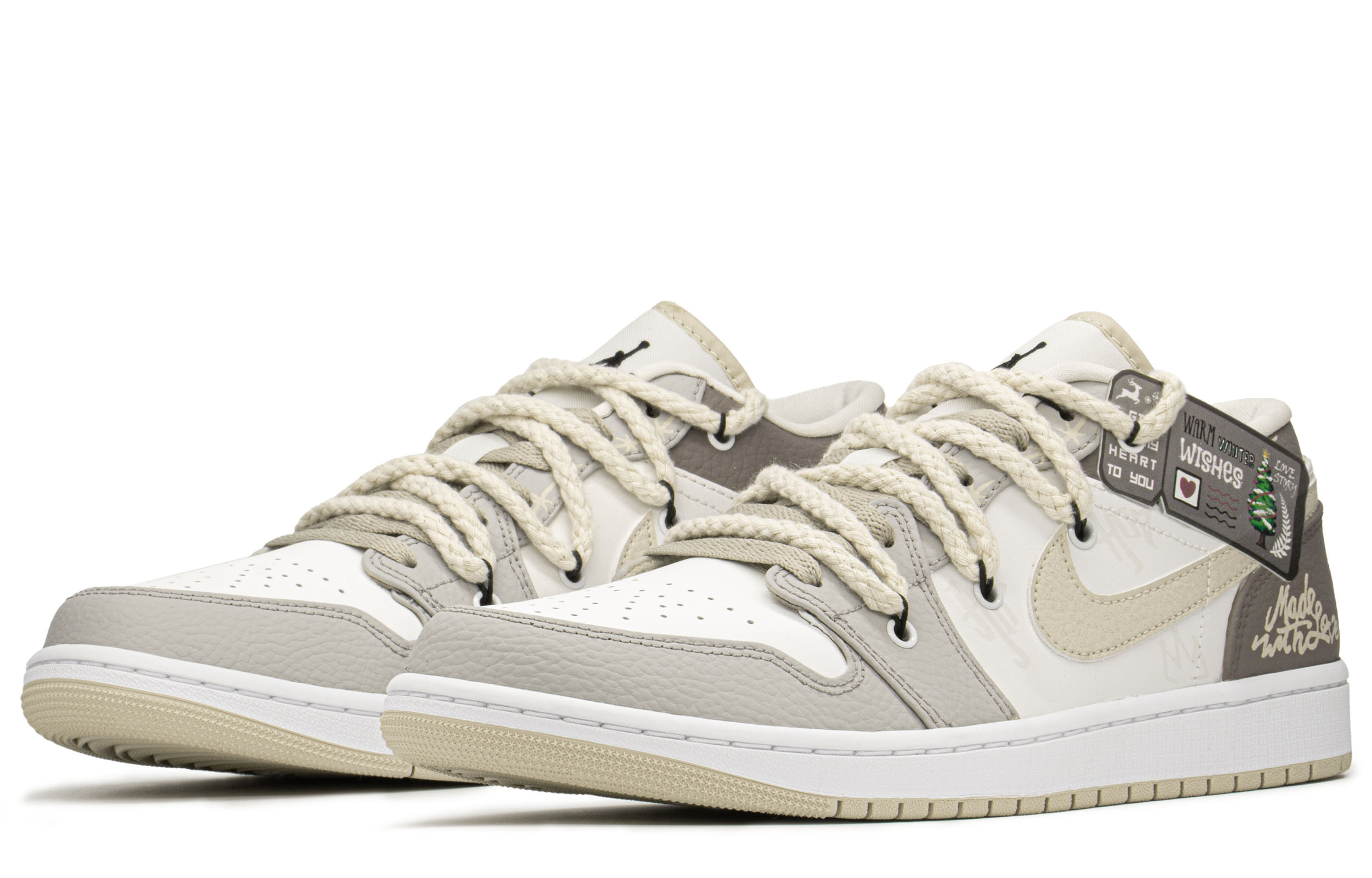 Jordan Air Jordan 1 Vintage Basketball Shoes Men's Khaki Beige Gray