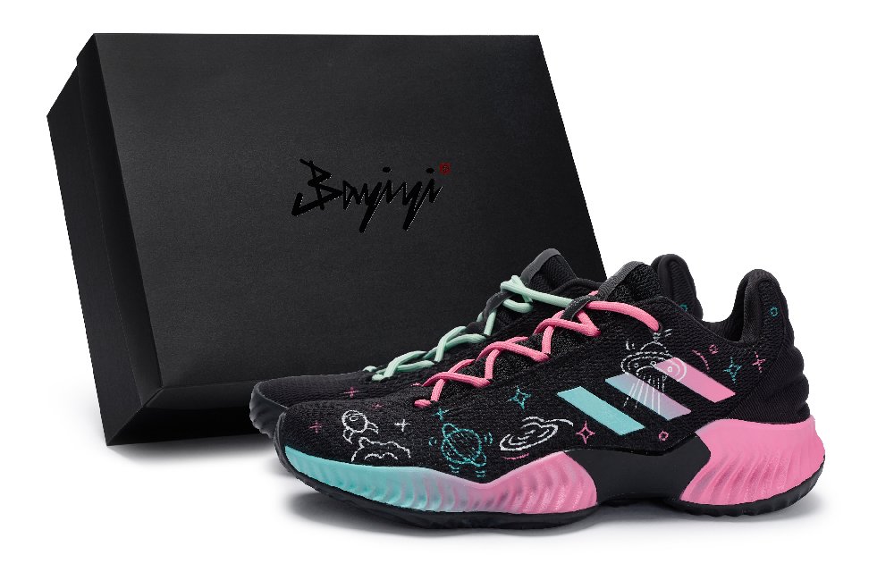 Adidas Pro Bounce 2018 Basketball Shoes Men Low-Top Blue/Pink