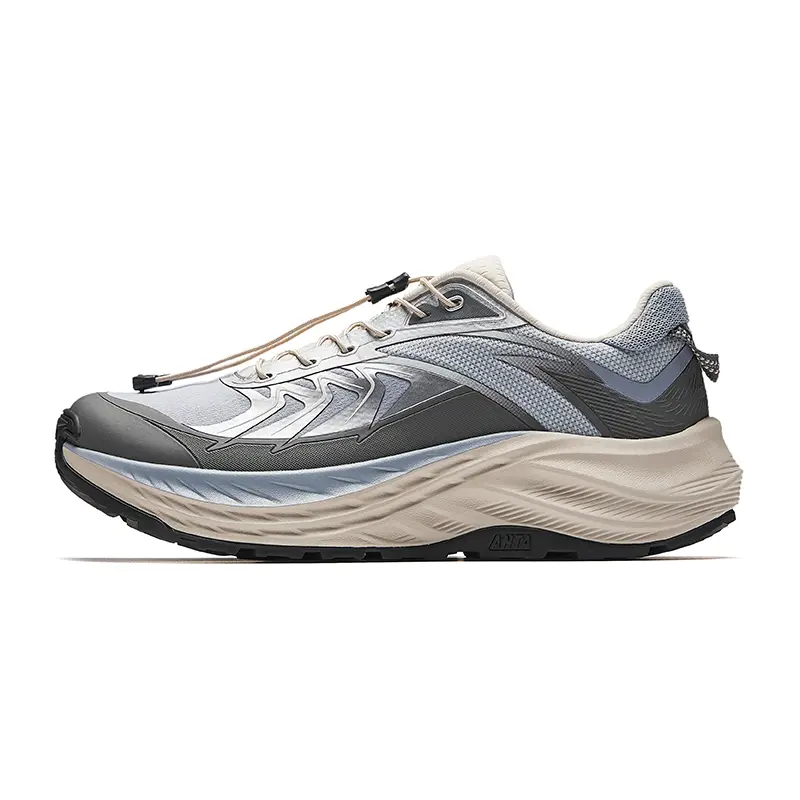Anta Abrasion Resistant Shock Absorbers Low top Casual Running Shoes Men's Gray