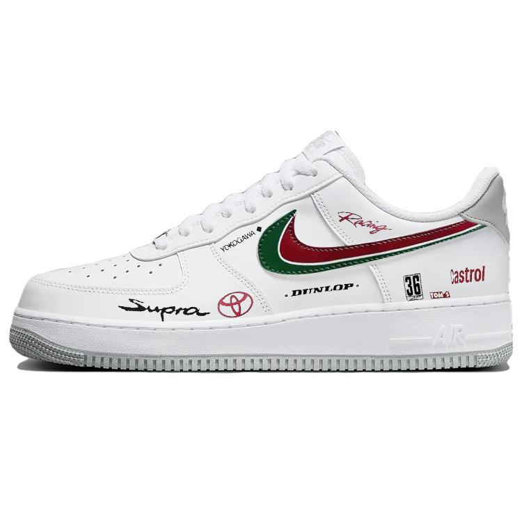 Nike Air Force 1 Slip Resistant Cushioning And Breathable Low Top Skateboard Shoes Men's White Red