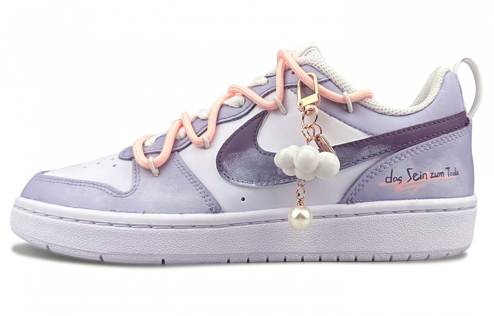 Nike Court Borough Skateboard Shoes Women's Low-Top Purple/White