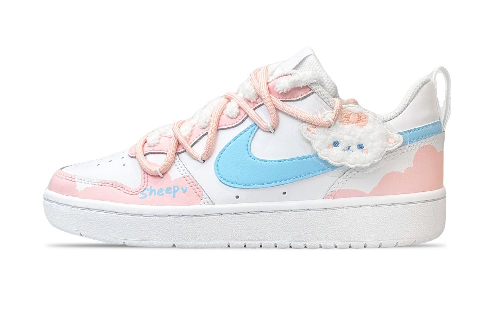 Nike Court Borough Low Top Skateboard Shoes GS Pink