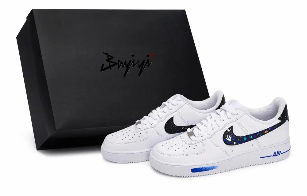Nike Air Force 1 811 Manufacturing, Xing Xuan Trail, Special Shoe Box Low top Skateboard Shoes Unisex White Blue