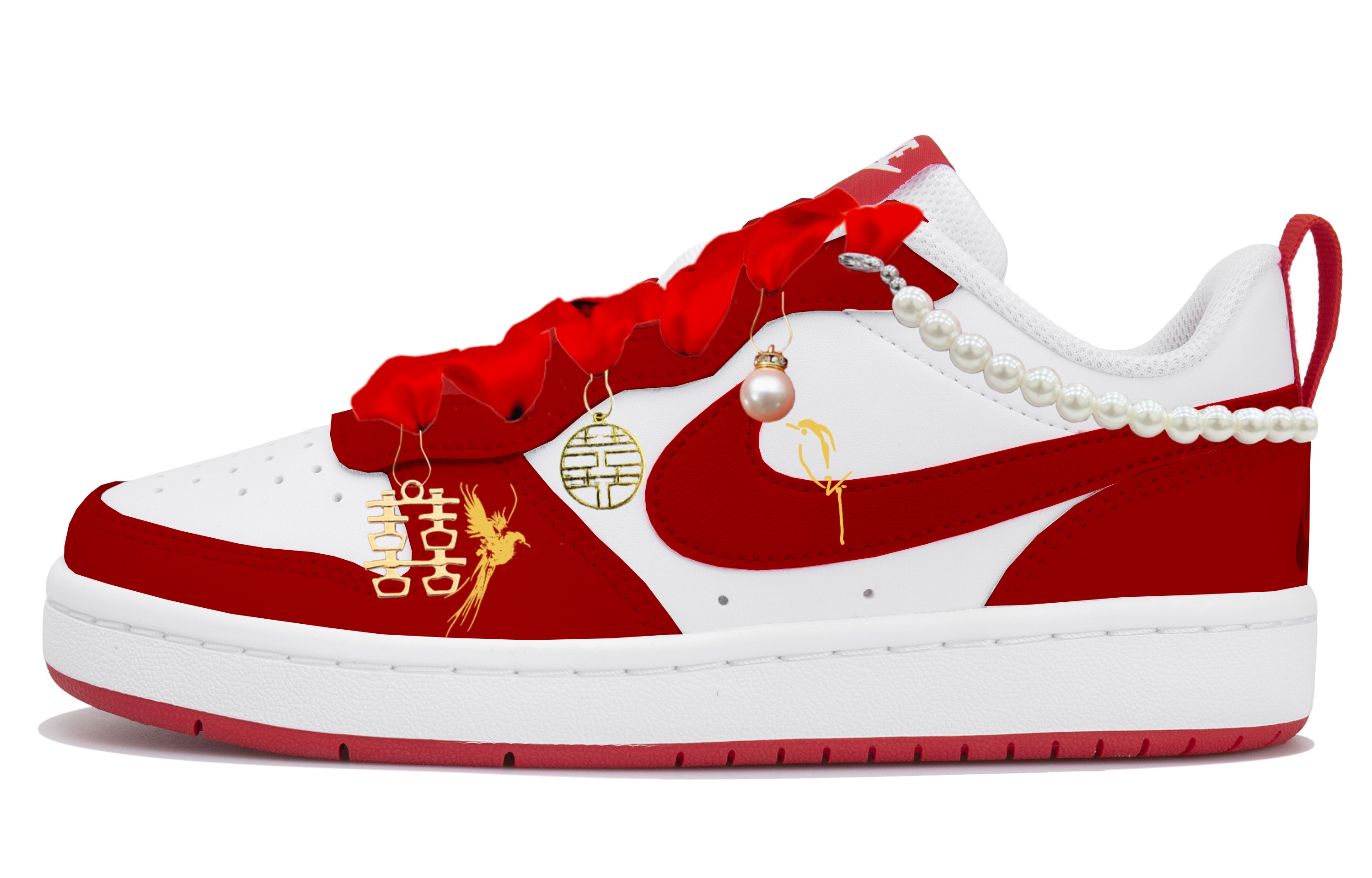 Nike Court Borough Low Top Skateboard Shoes Women's White Red купить в интернет-магазине Yoocart с быстрой доставкой по России.