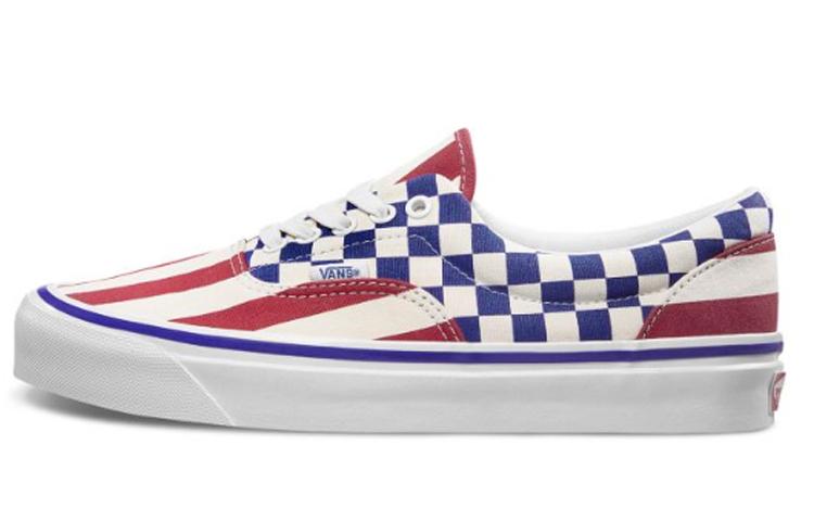 Vans Era 95 Anaheim Factory Red Stripes Blue Checkers