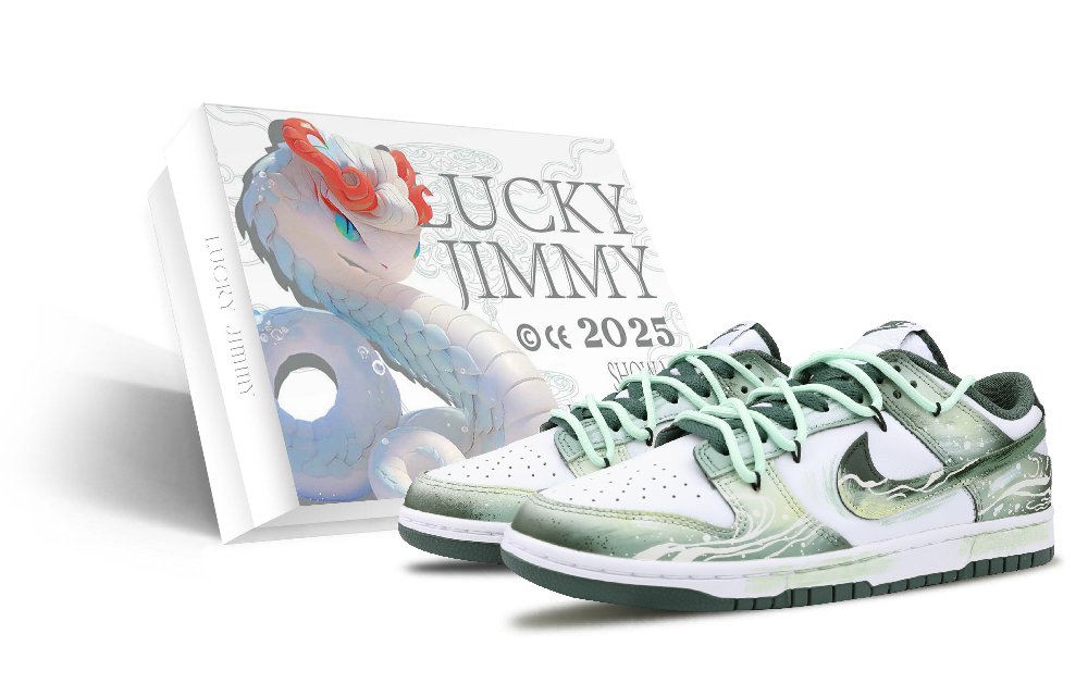 Nike Dunk Abrasion Resistant Low Top Skateboard Shoes Unisex White Green