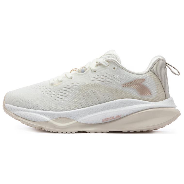 361° Red Flame 4 Anti-Slip Wear-Resistant Low-Top Casual Running Shoes Women's White Beige