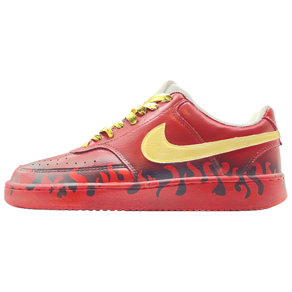Nike Court Vision 1 Scarlet Tactical Boots Abrasion Resistant Low Top Skateboard Shoes Unisex Red Black